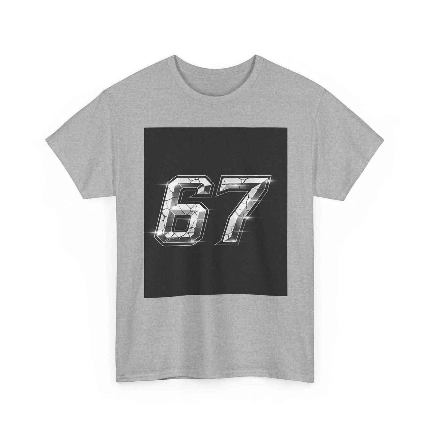 67 Metallic Racing Number Tee — Vintage Sports Graphic Shirt