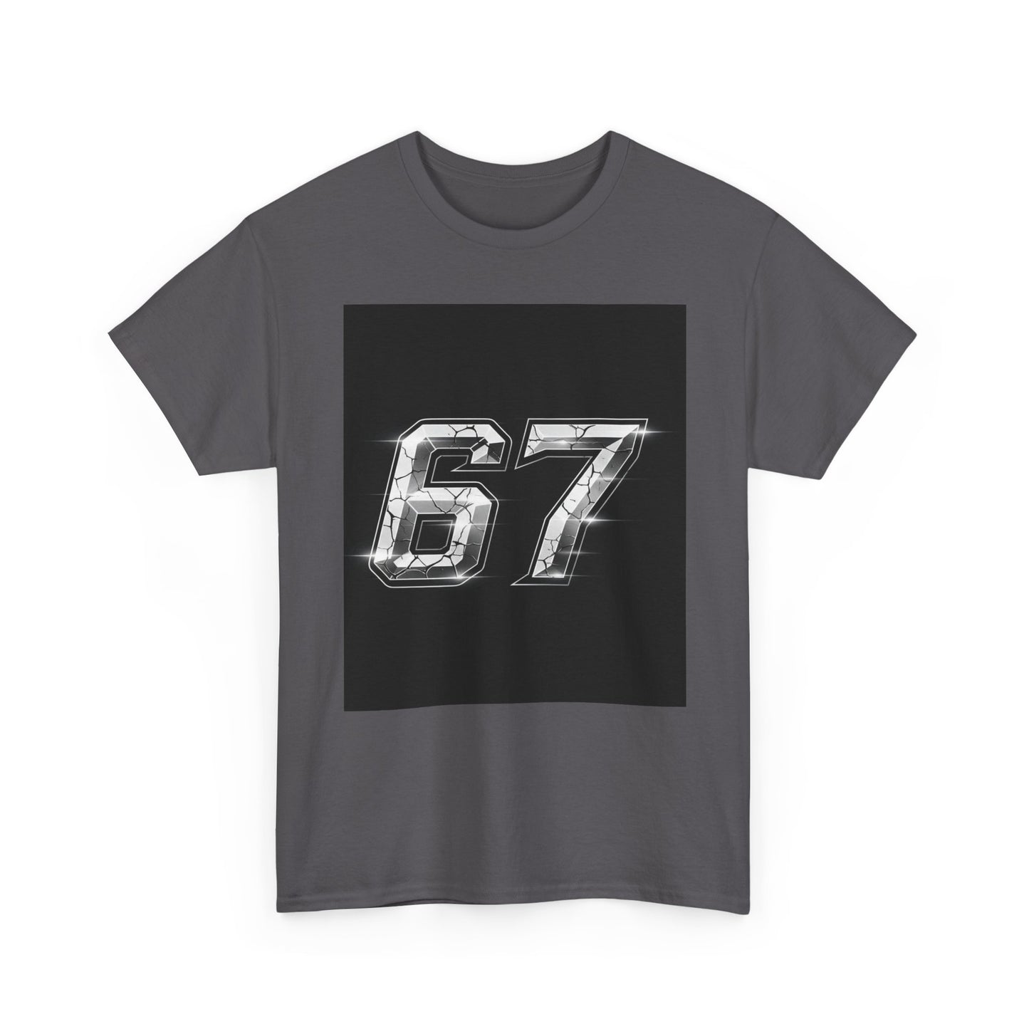 67 Metallic Racing Number Tee — Vintage Sports Graphic Shirt