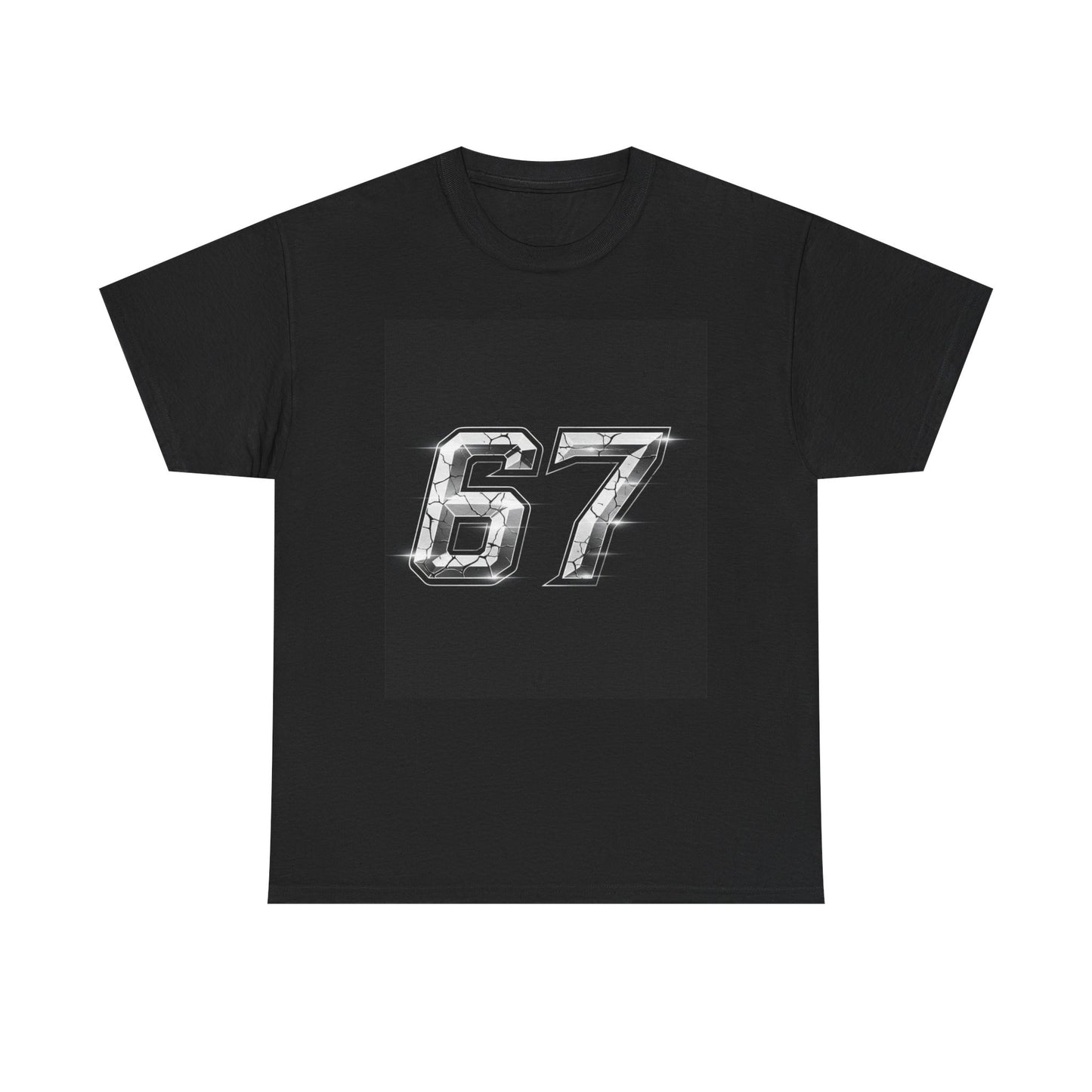 67 Metallic Racing Number Tee — Vintage Sports Graphic Shirt