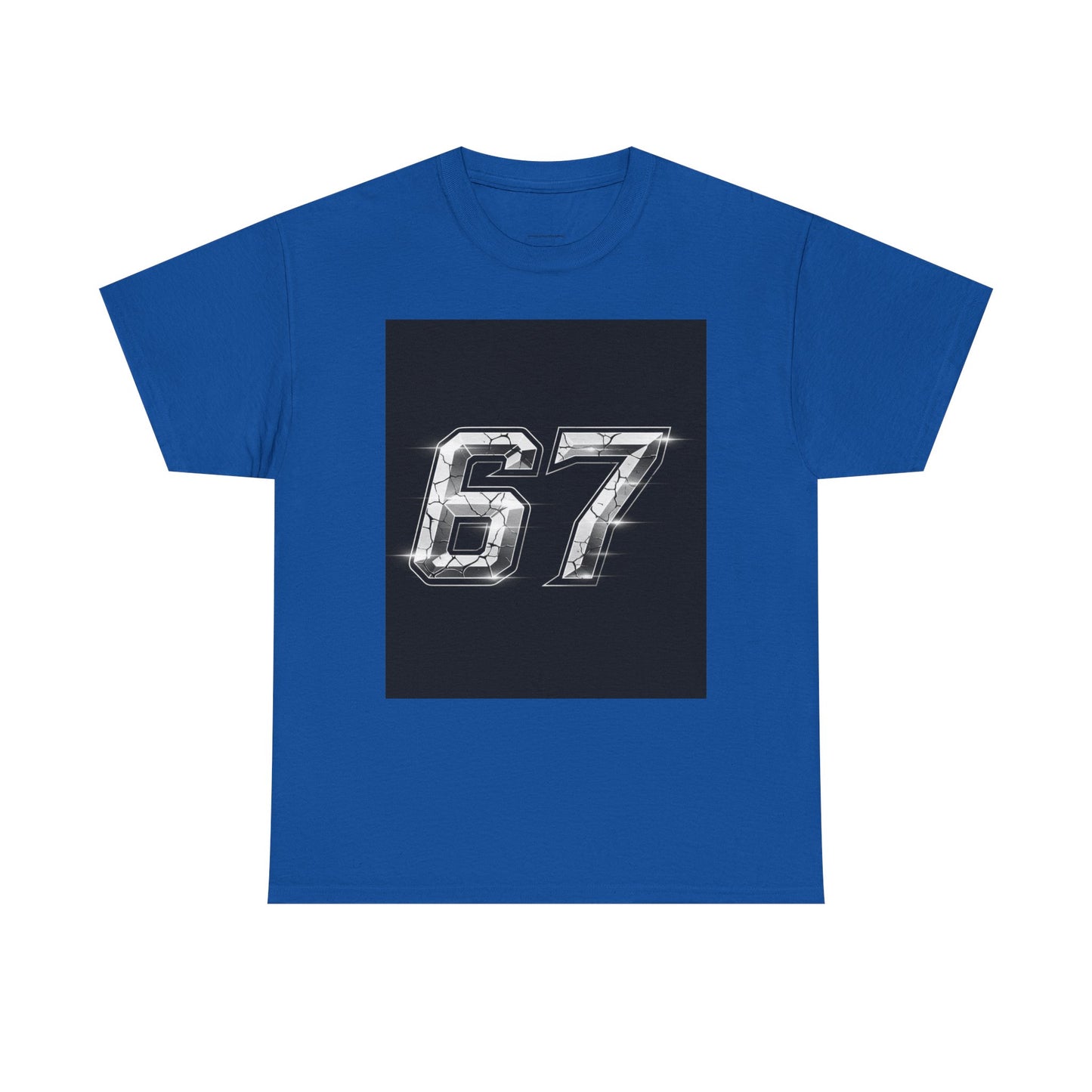 67 Metallic Racing Number Tee — Vintage Sports Graphic Shirt