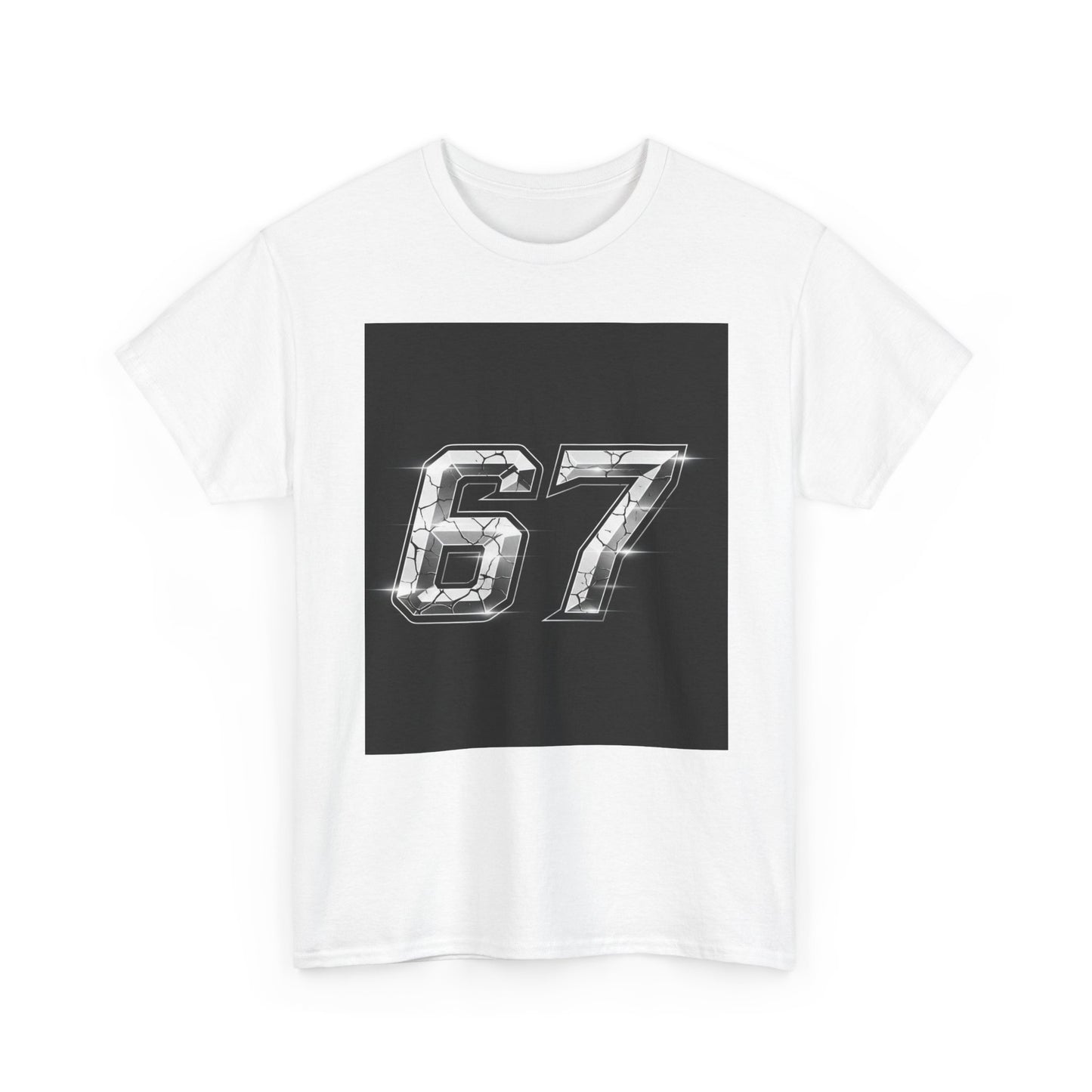 67 Metallic Racing Number Tee — Vintage Sports Graphic Shirt