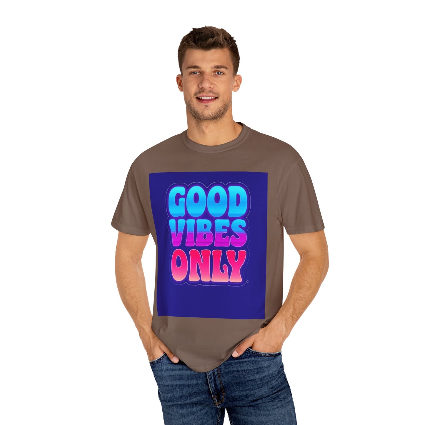 Good Vibes Only Tee – Unisex Washed Look T-Shirt for Chill Summer Vibes (S-4XL)