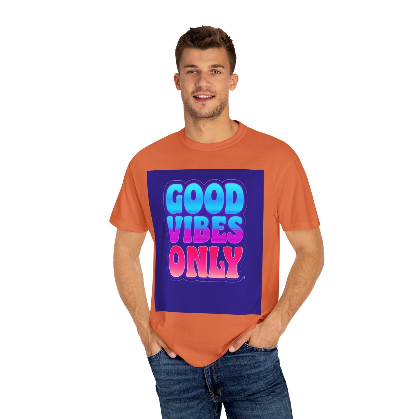 Good Vibes Only Tee – Unisex Washed Look T-Shirt for Chill Summer Vibes (S-4XL)