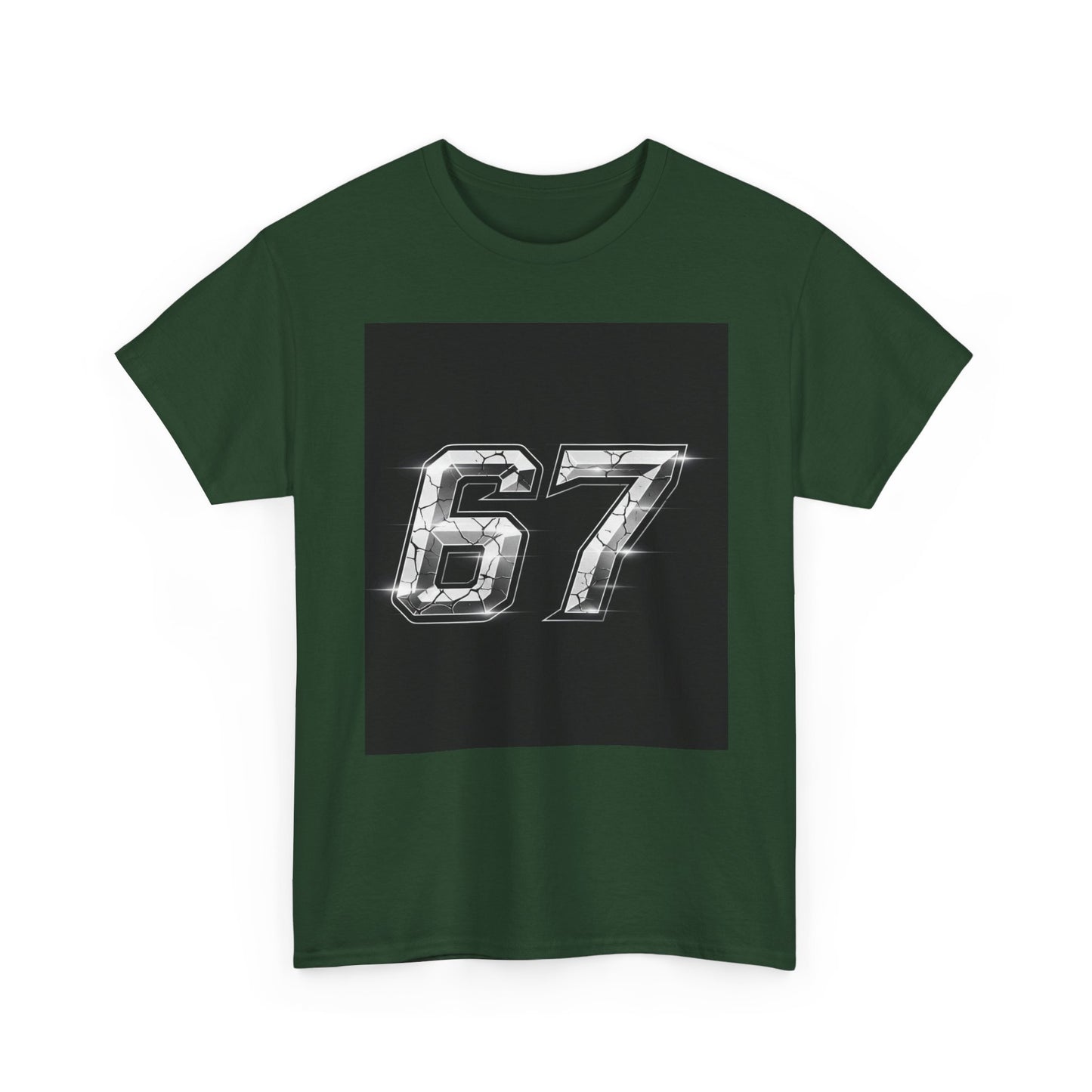 67 Metallic Racing Number Tee — Vintage Sports Graphic Shirt