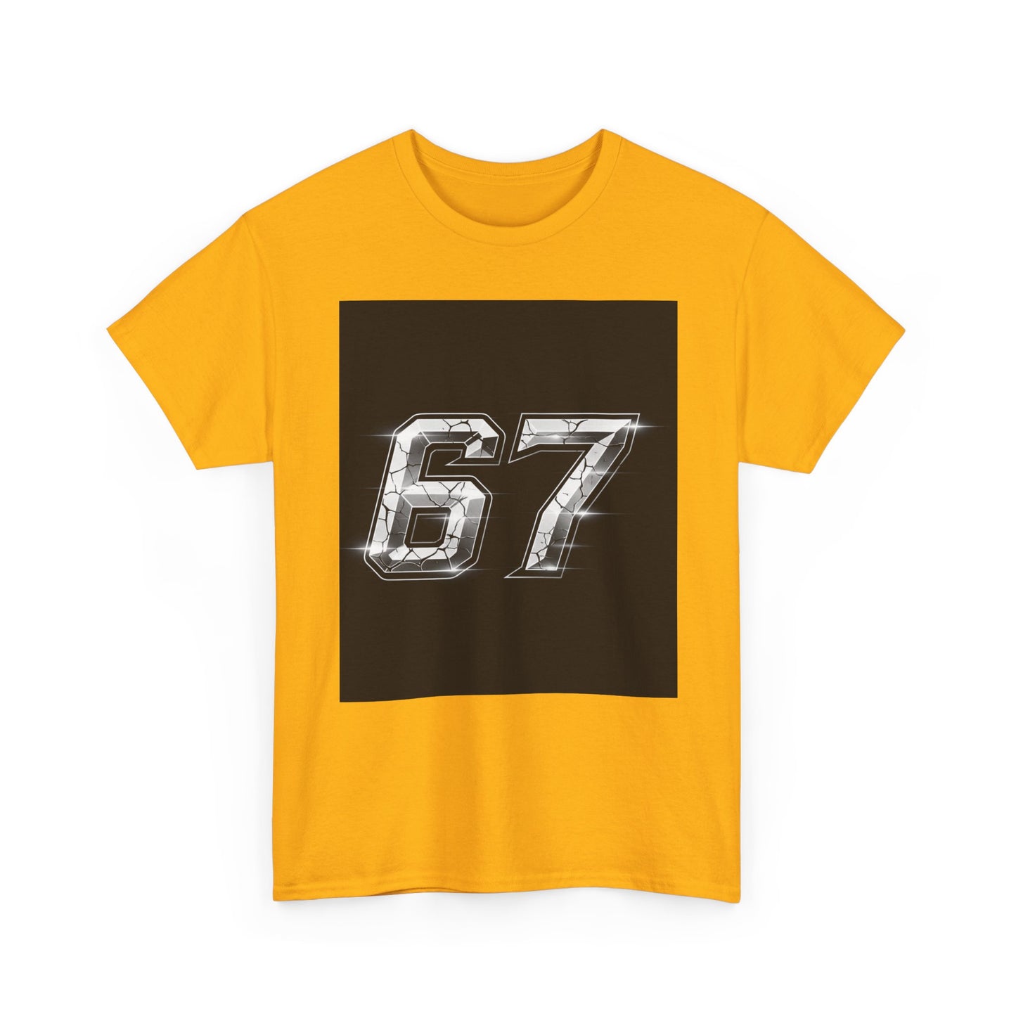 67 Metallic Racing Number Tee — Vintage Sports Graphic Shirt
