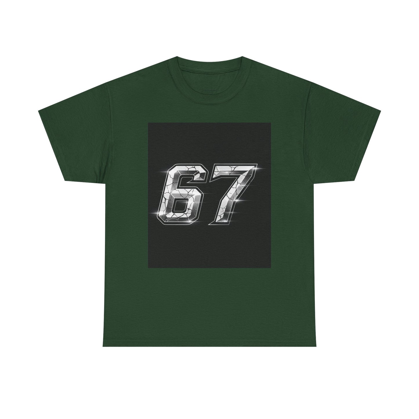 67 Metallic Racing Number Tee — Vintage Sports Graphic Shirt
