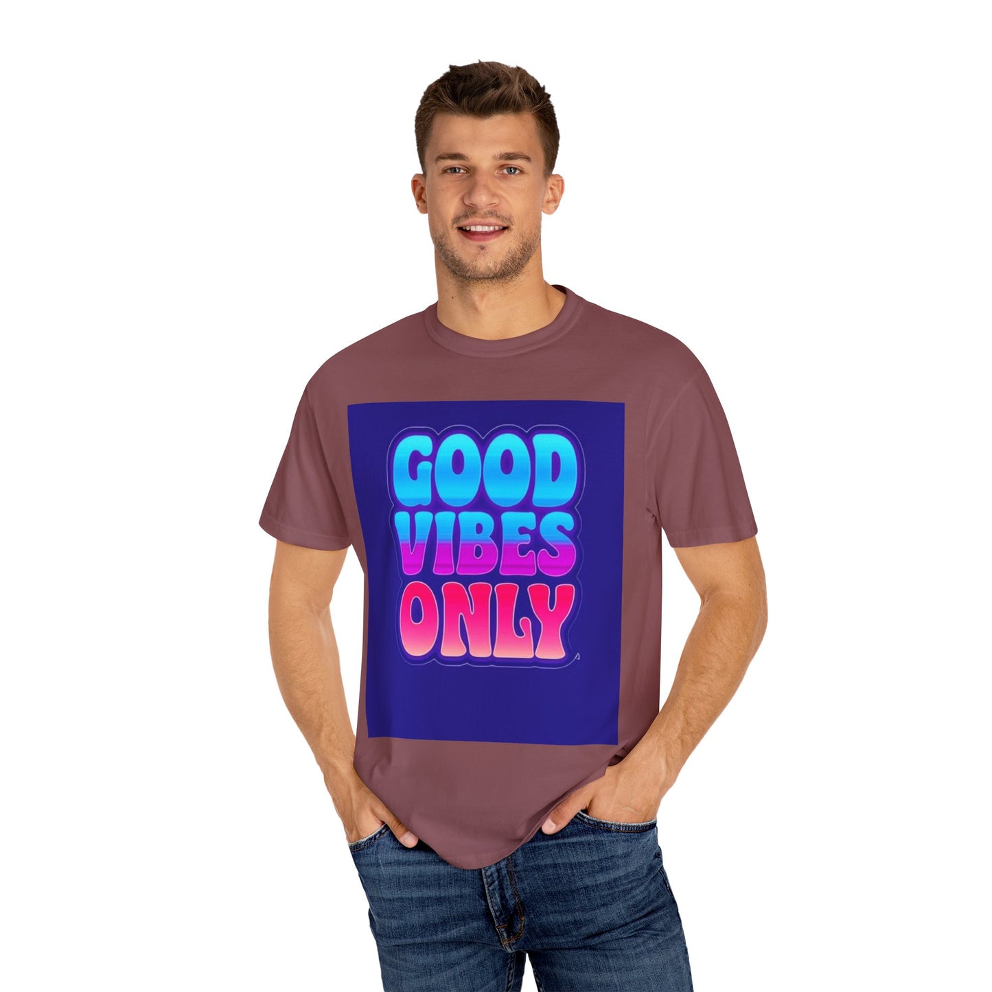 Good Vibes Only Tee – Unisex Washed Look T-Shirt for Chill Summer Vibes (S-4XL)