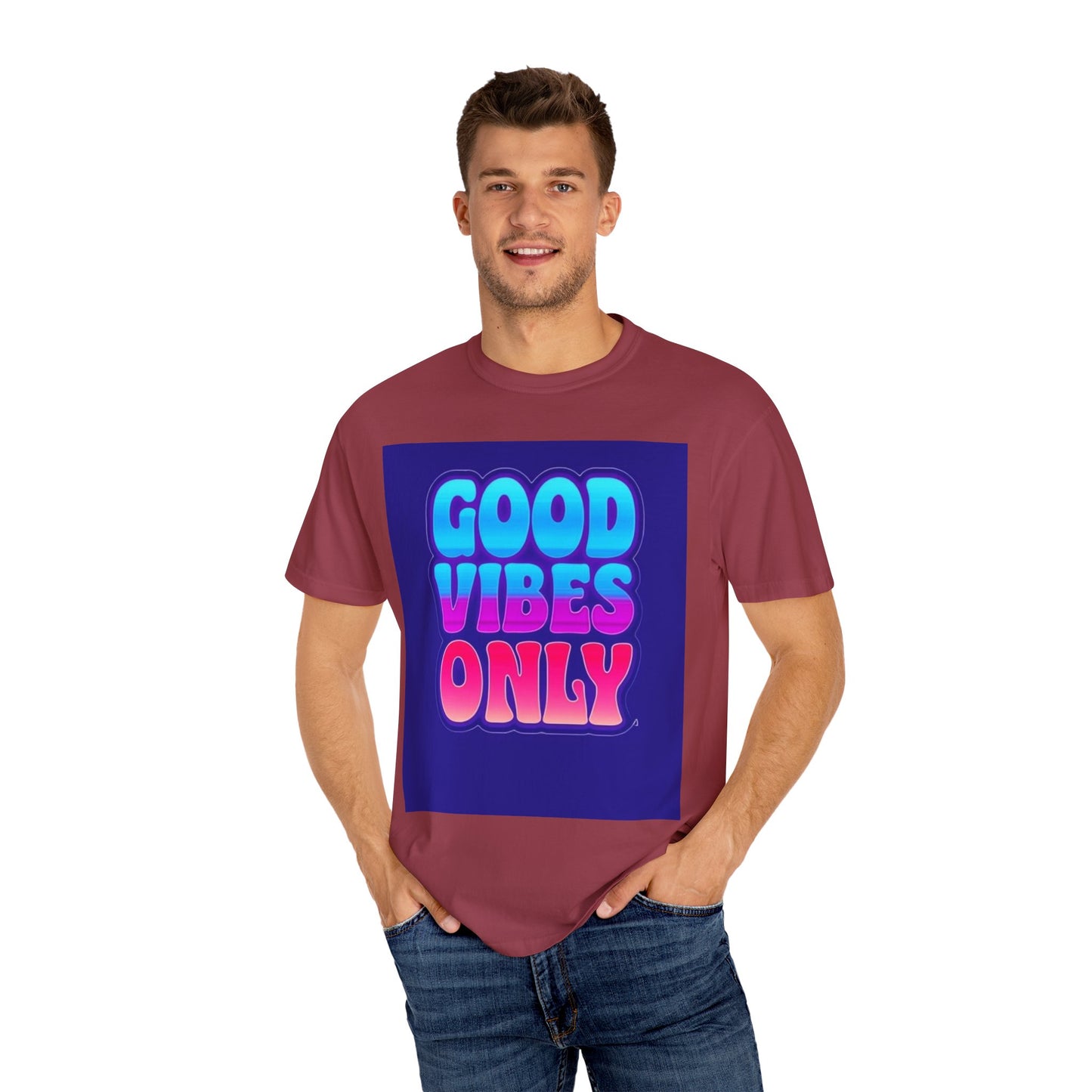 Good Vibes Only Tee – Unisex Washed Look T-Shirt for Chill Summer Vibes (S-4XL)