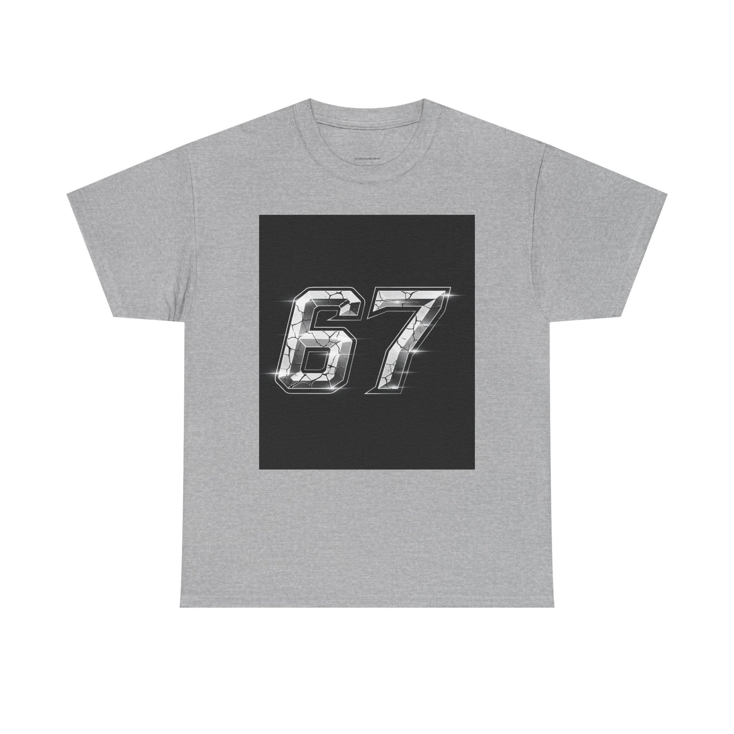 67 Metallic Racing Number Tee — Vintage Sports Graphic Shirt
