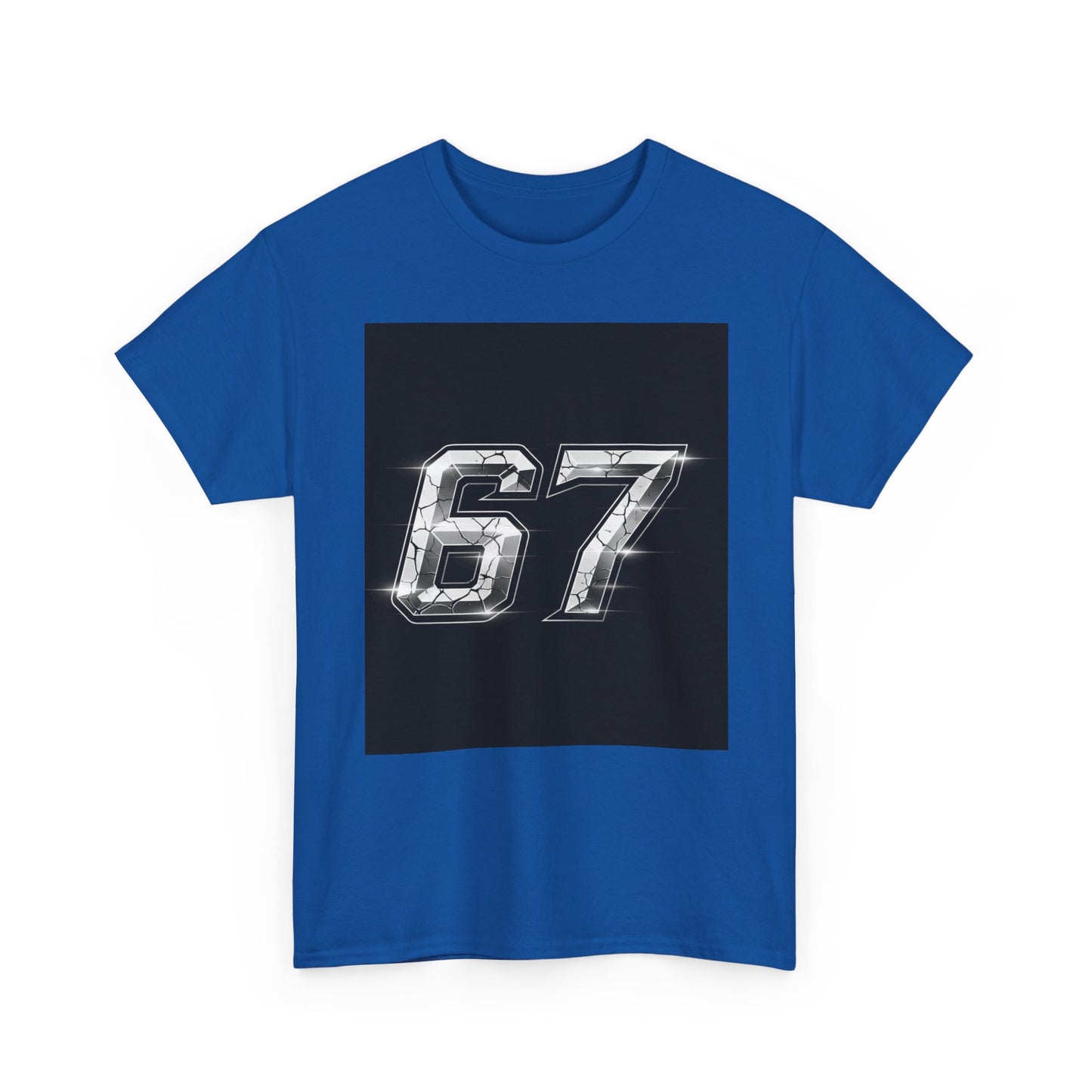 67 Metallic Racing Number Tee — Vintage Sports Graphic Shirt