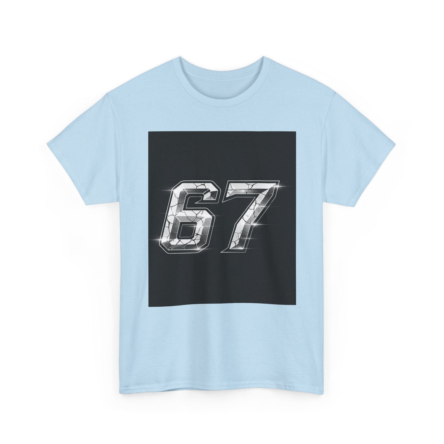 67 Metallic Racing Number Tee — Vintage Sports Graphic Shirt