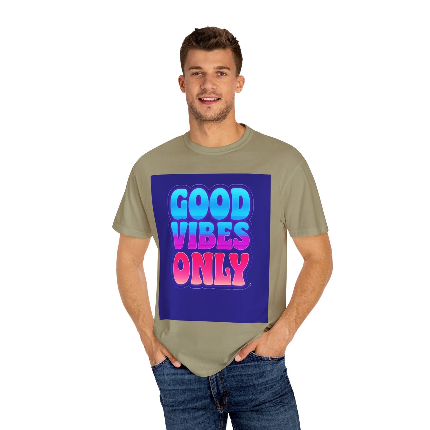 Good Vibes Only Tee – Unisex Washed Look T-Shirt for Chill Summer Vibes (S-4XL)