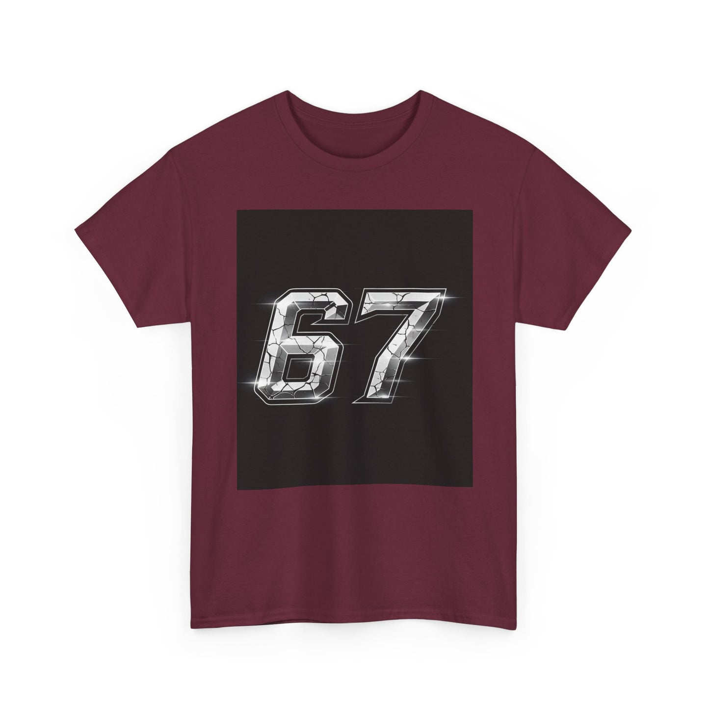 67 Metallic Racing Number Tee — Vintage Sports Graphic Shirt