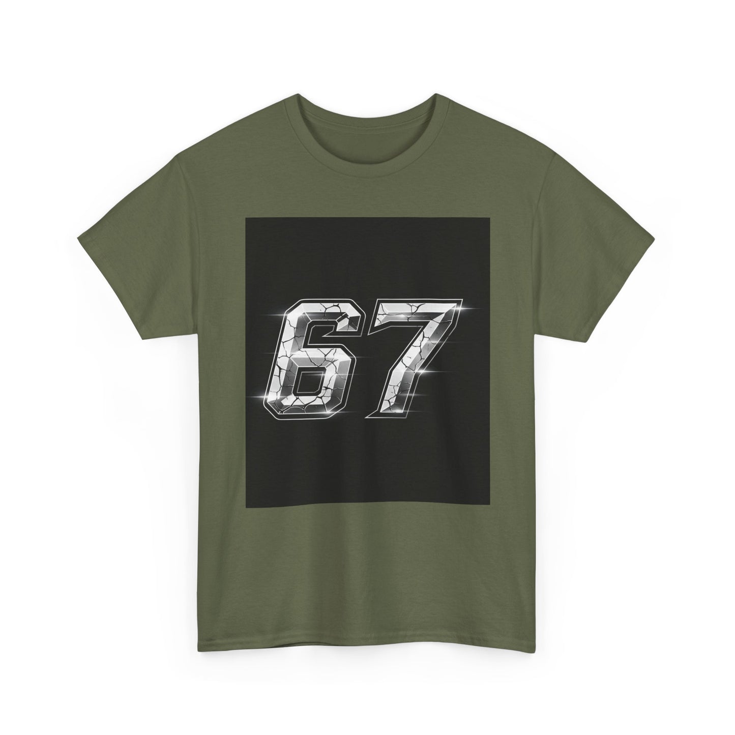 67 Metallic Racing Number Tee — Vintage Sports Graphic Shirt