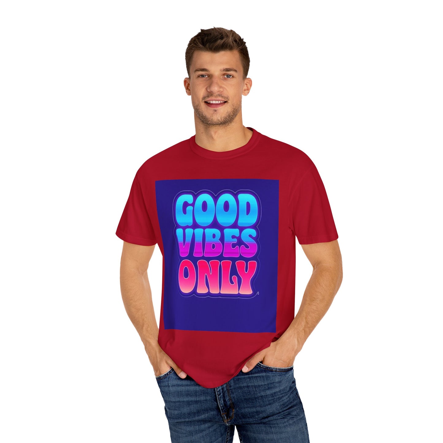 Good Vibes Only Tee – Unisex Washed Look T-Shirt for Chill Summer Vibes (S-4XL)
