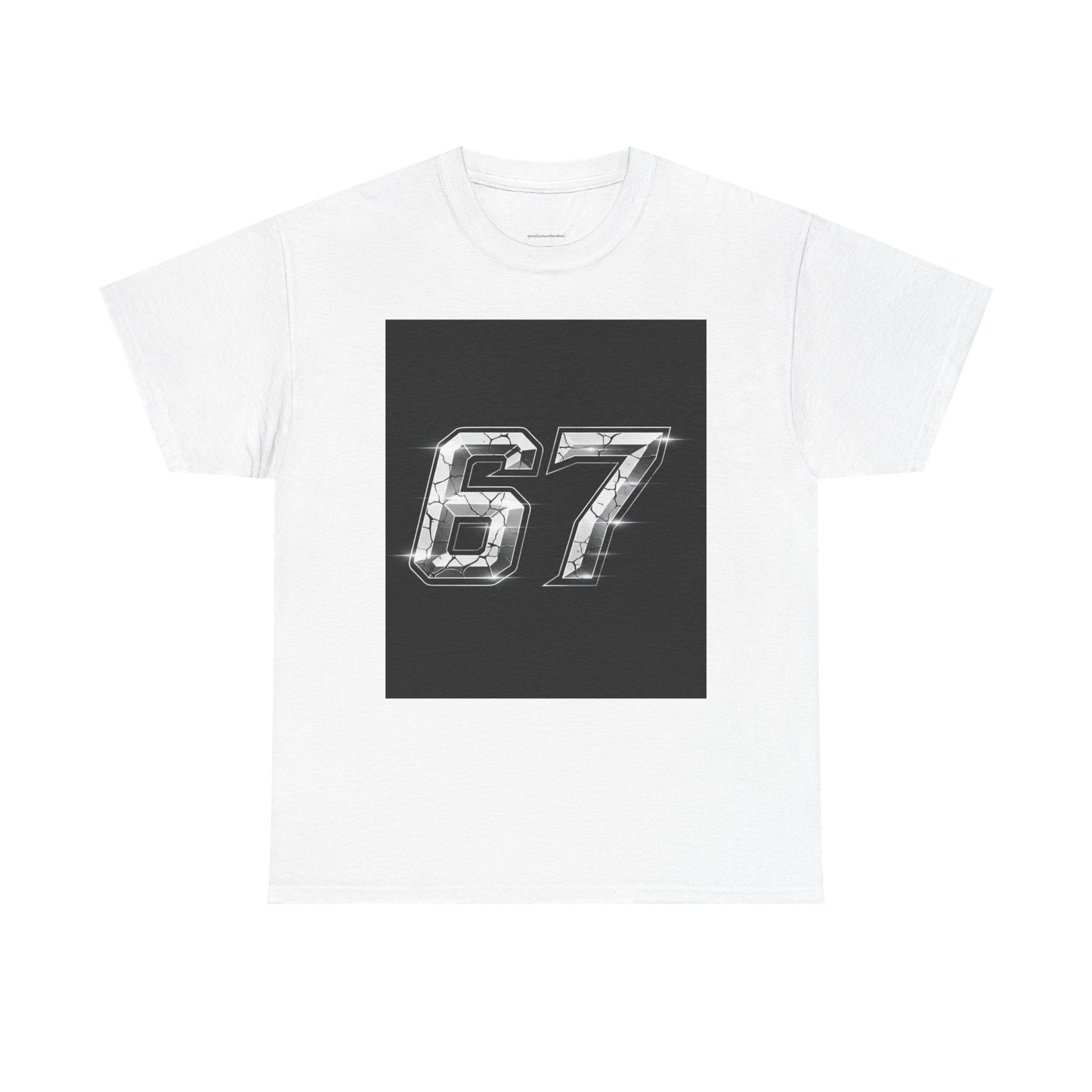 67 Metallic Racing Number Tee — Vintage Sports Graphic Shirt
