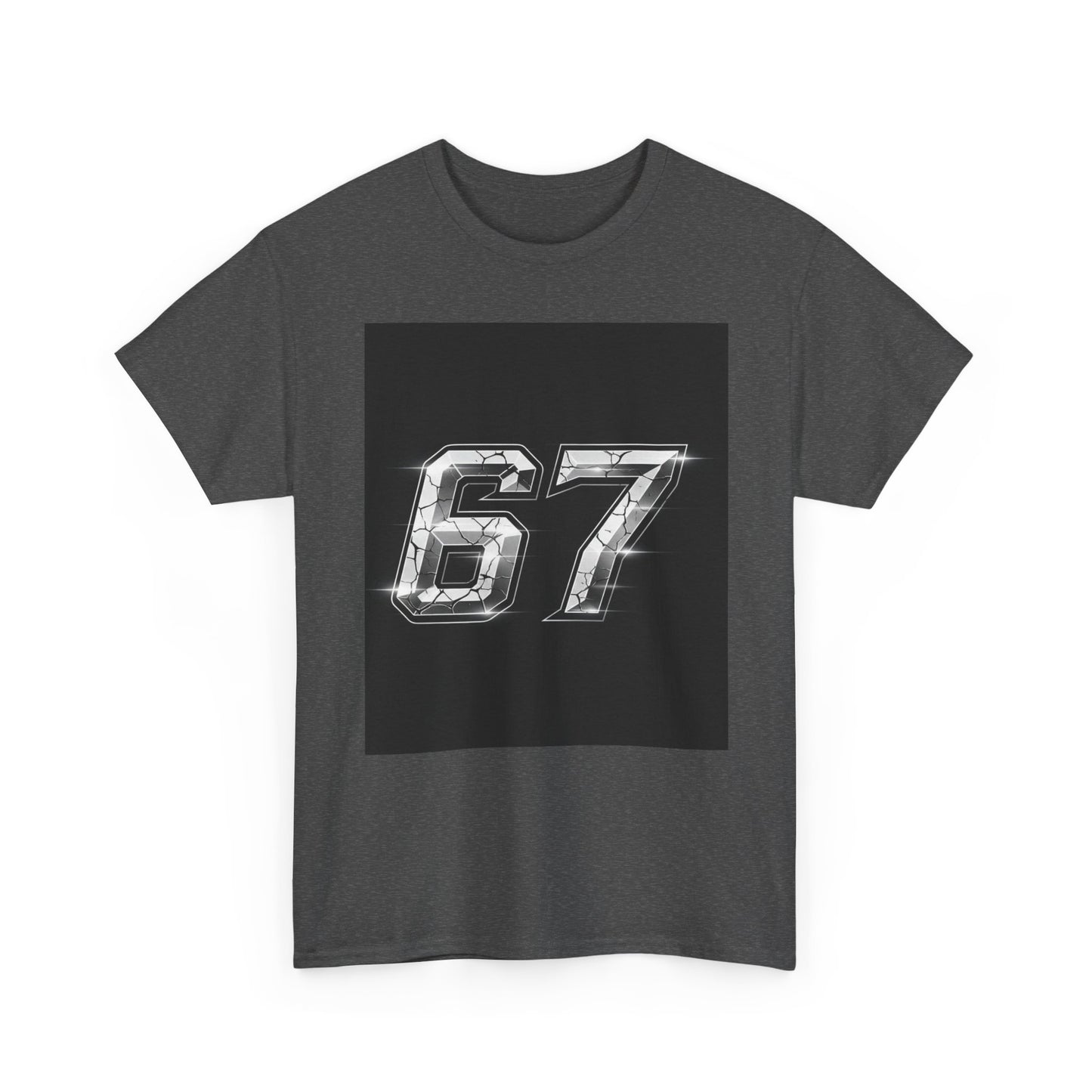 67 Metallic Racing Number Tee — Vintage Sports Graphic Shirt