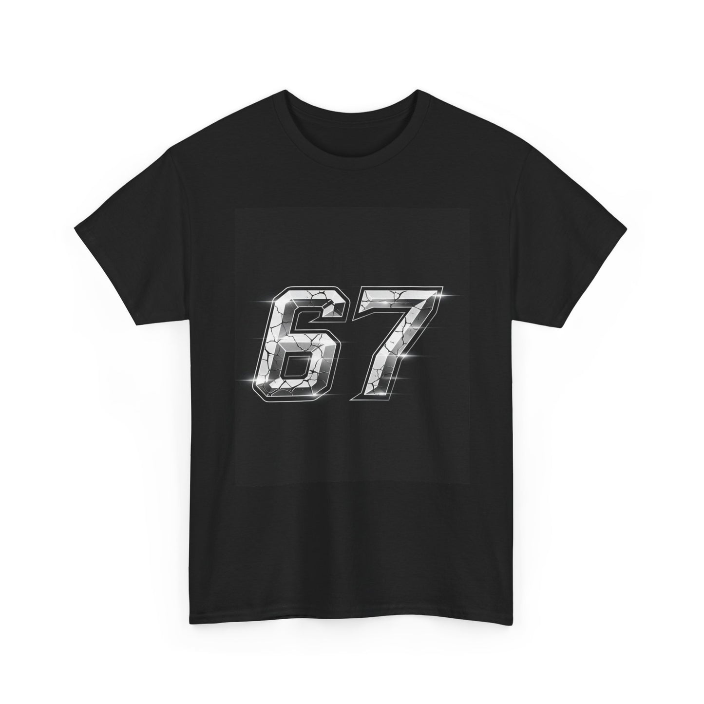 67 Metallic Racing Number Tee — Vintage Sports Graphic Shirt