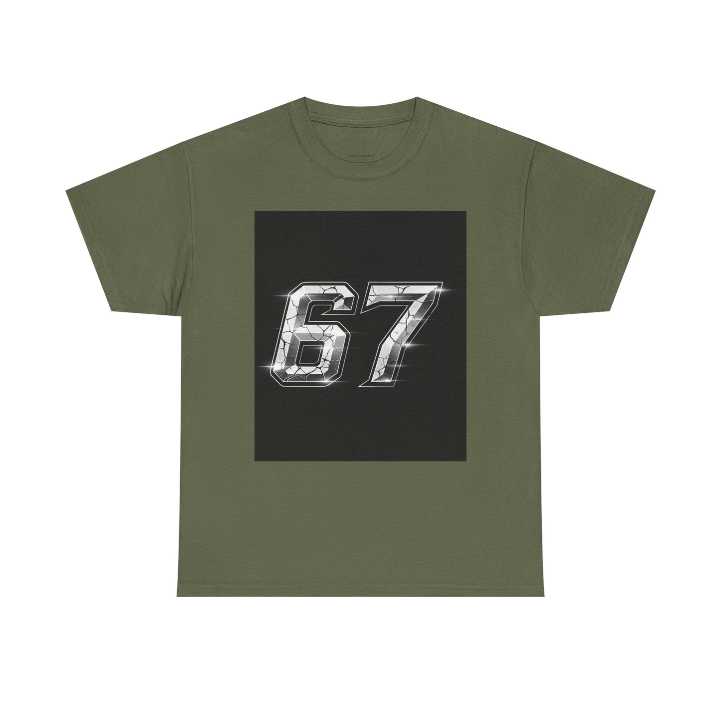 67 Metallic Racing Number Tee — Vintage Sports Graphic Shirt