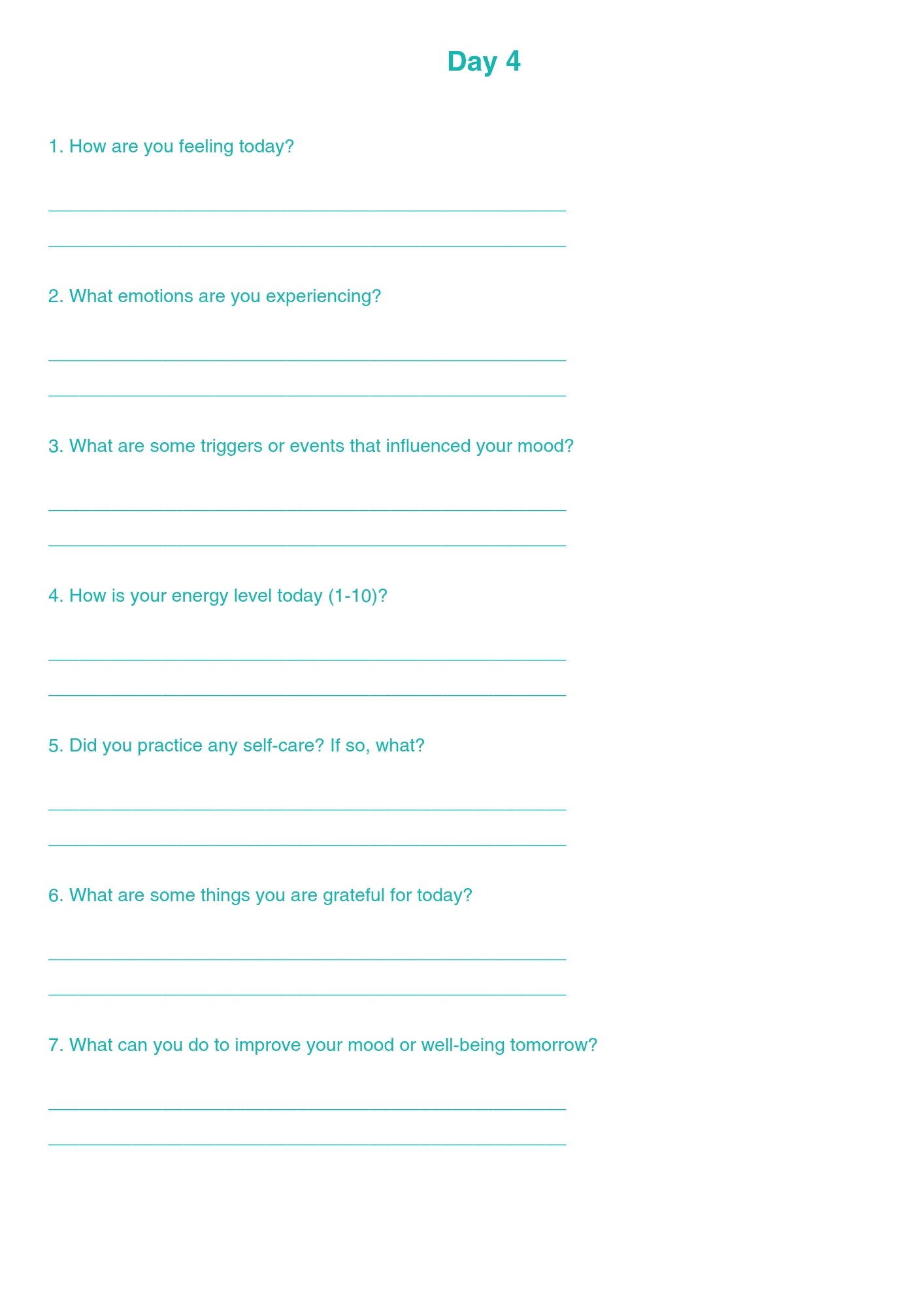 Mental Health Tracker – Printable & Digital Mood + Self-Care Log (PDF)